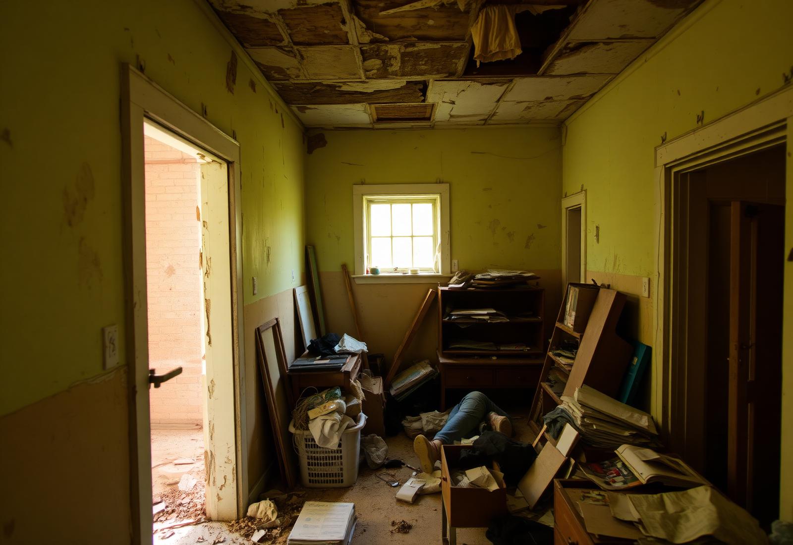 Distressed property interior